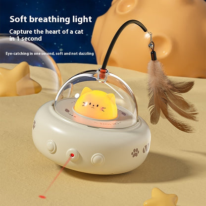 Interaktives UFO-Katzenspielzeug – Elektrisch, USB-aufladbar