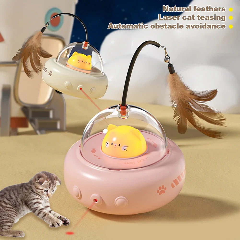 Interaktives UFO-Katzenspielzeug – Elektrisch, USB-aufladbar